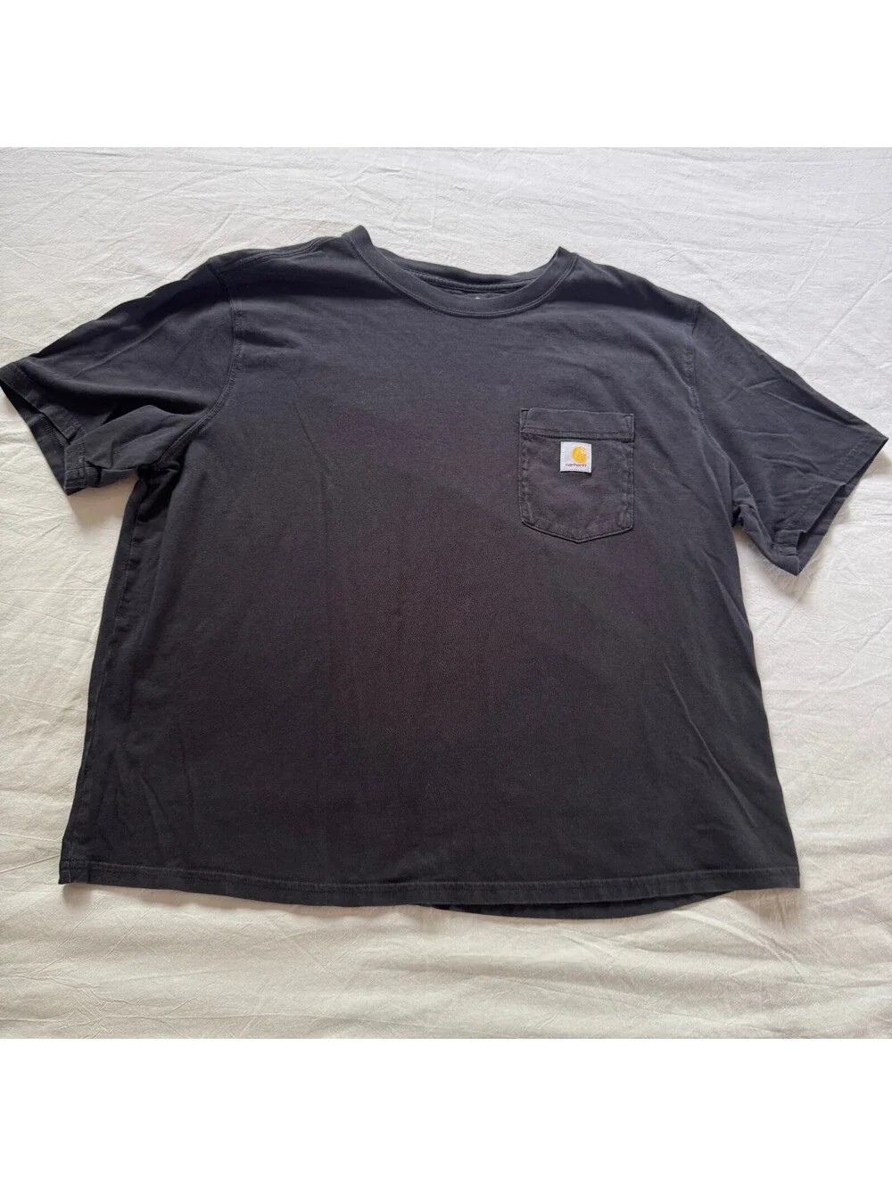 Carhartt WIP Cropped Boxy Pocket Tee L Large Washed Black Gorpcore Minimalist